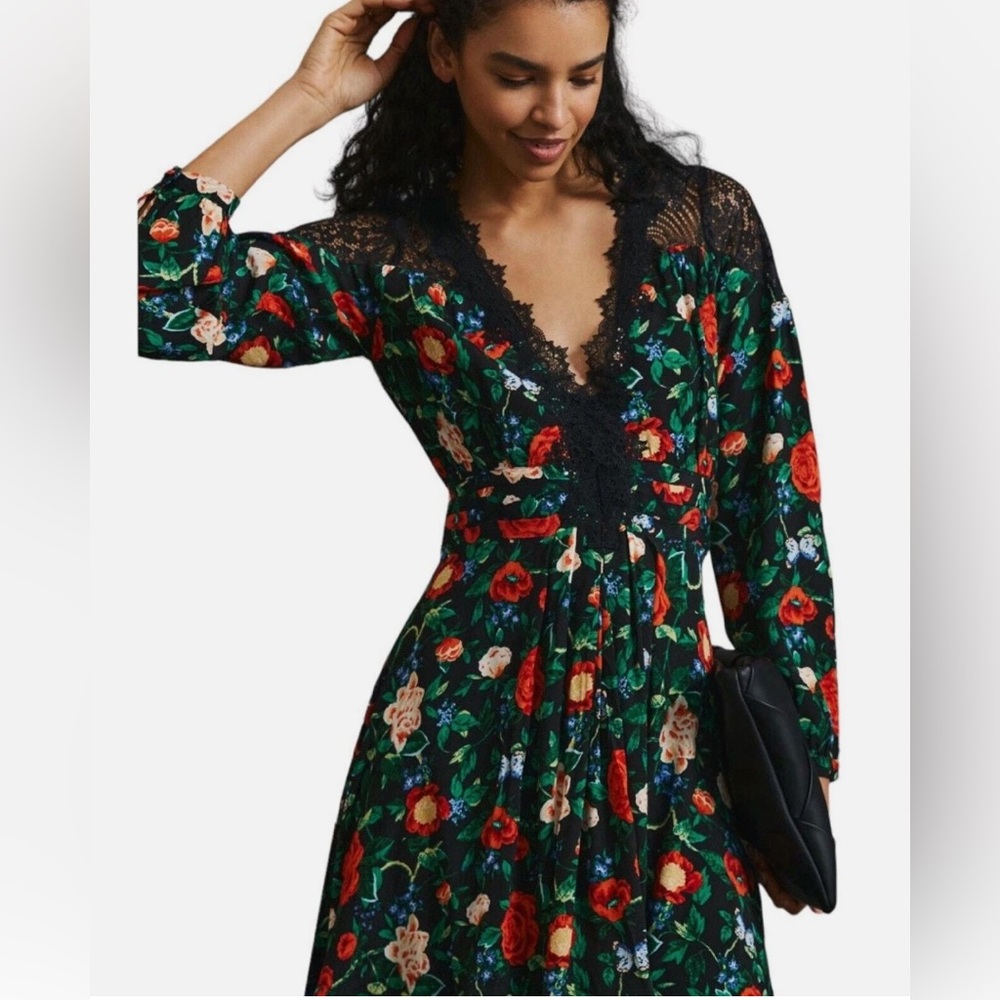 Anthropologie Floral High Low Dress • Size 4